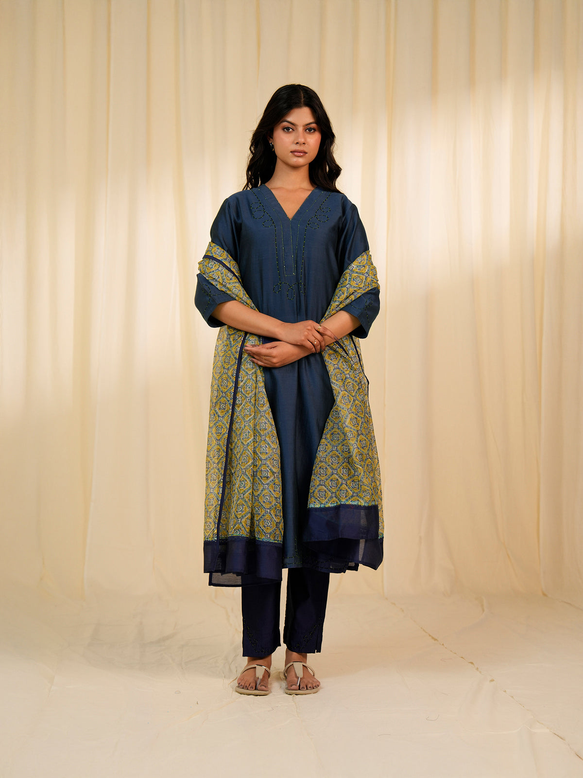 Monsoon Marigold Chanderi Kurta
