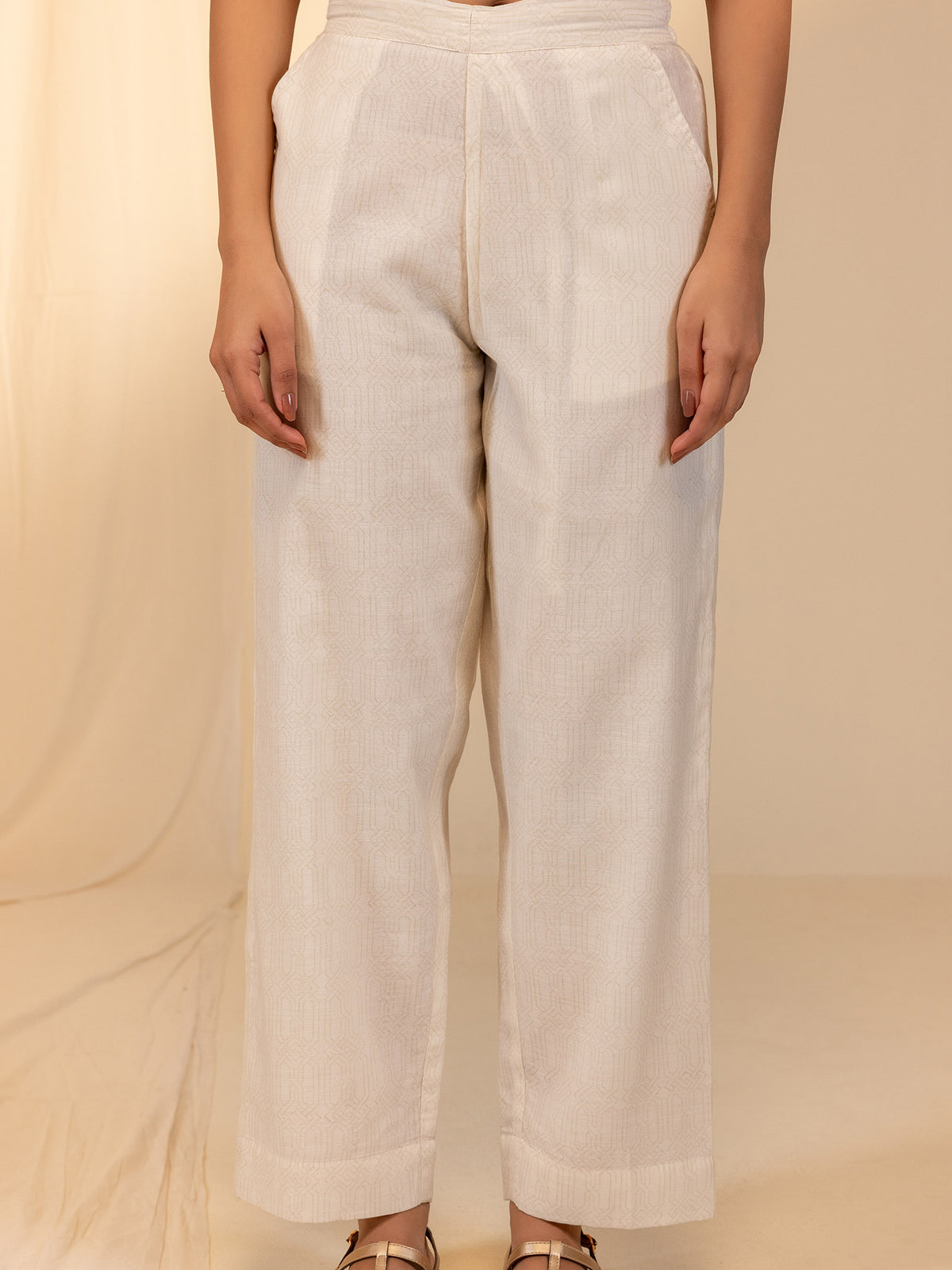 Mughal Chanderi Straight Pant