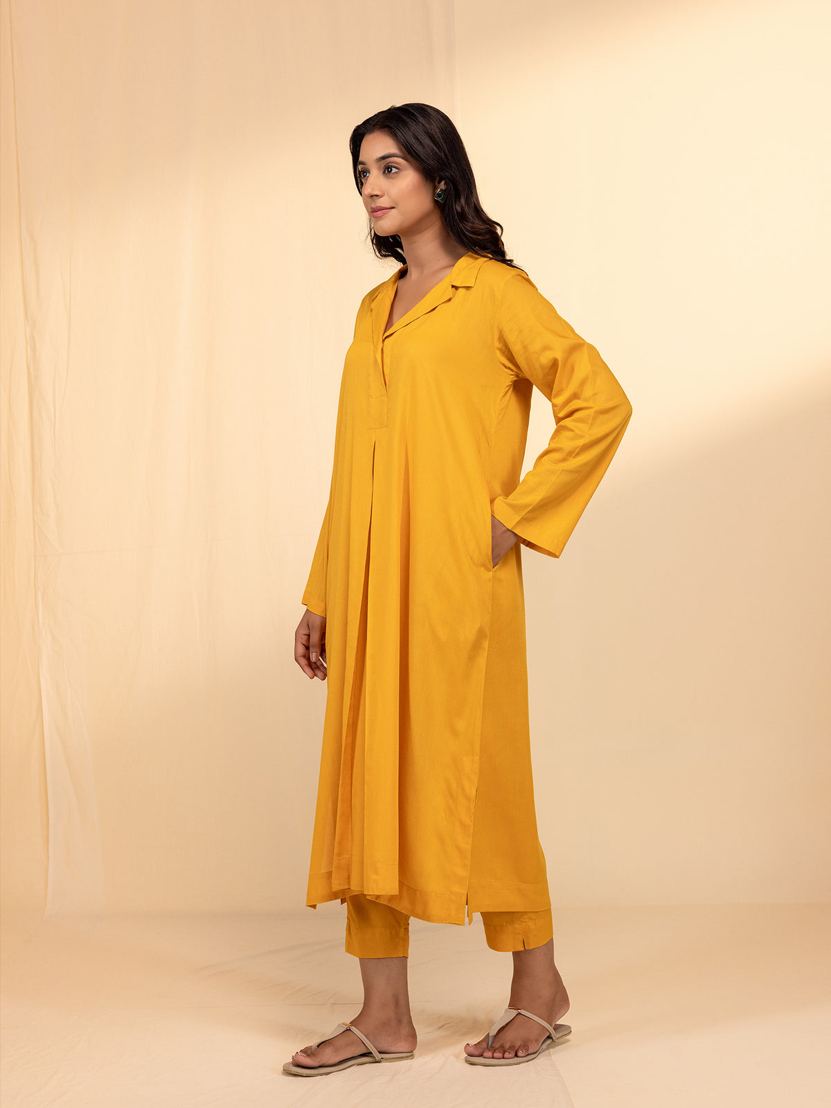 Mustard Melody Viscose Cotton Kurta