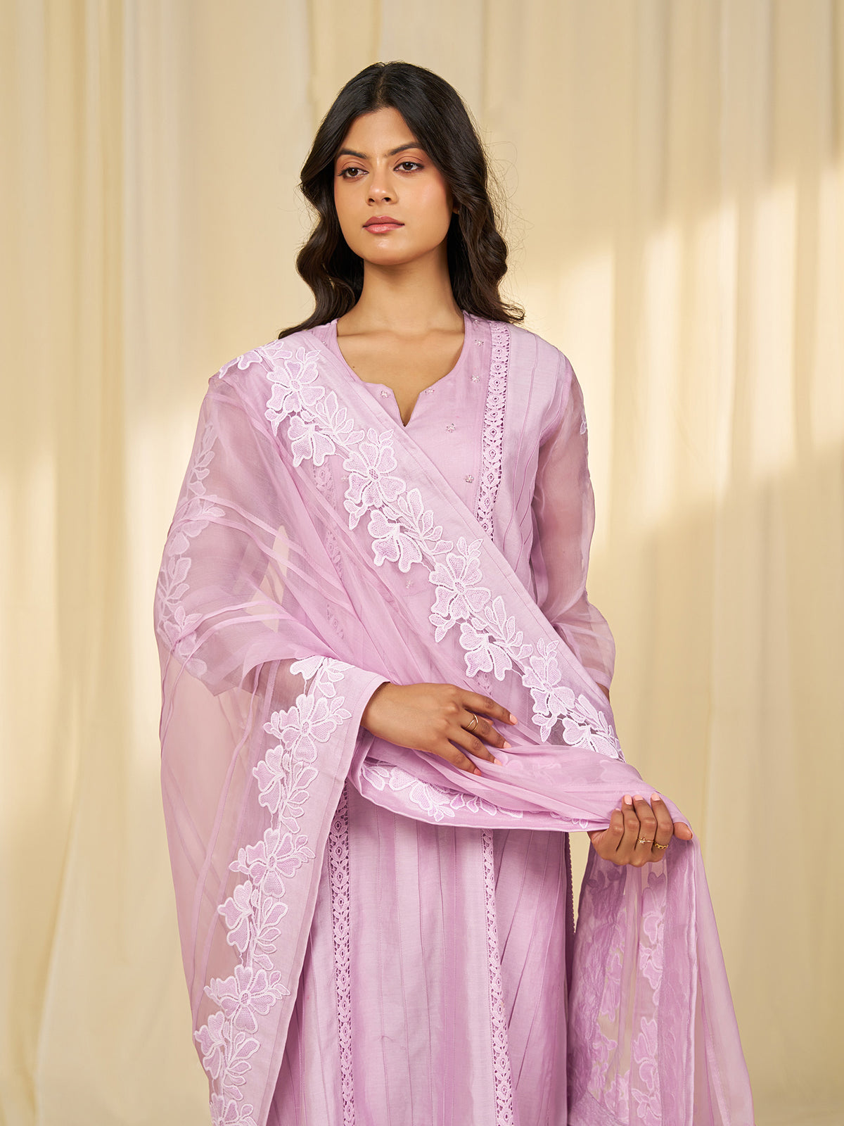 Naturals Lilac Organza Dupatta