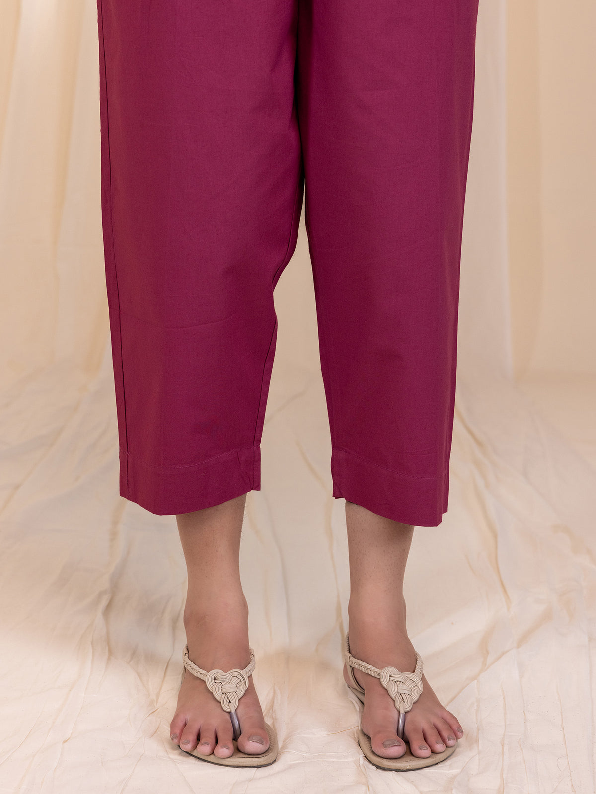 Boho Purple Cotton Seriously Short Pant