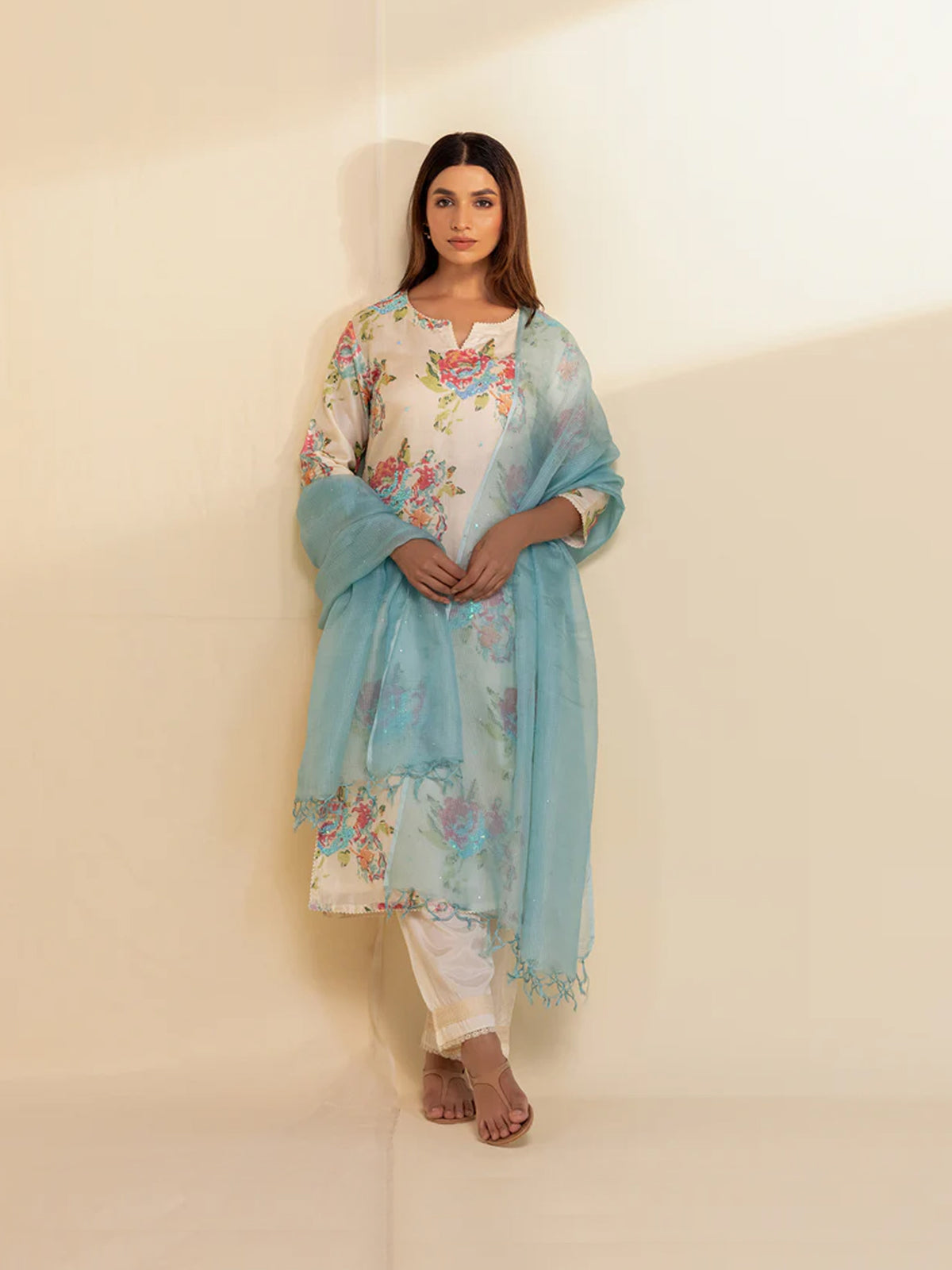 Painted Roses Kota Silk Dupatta