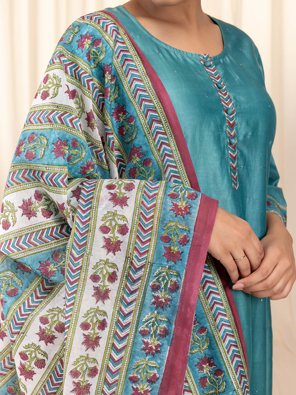 Panna Chanderi Dupatta