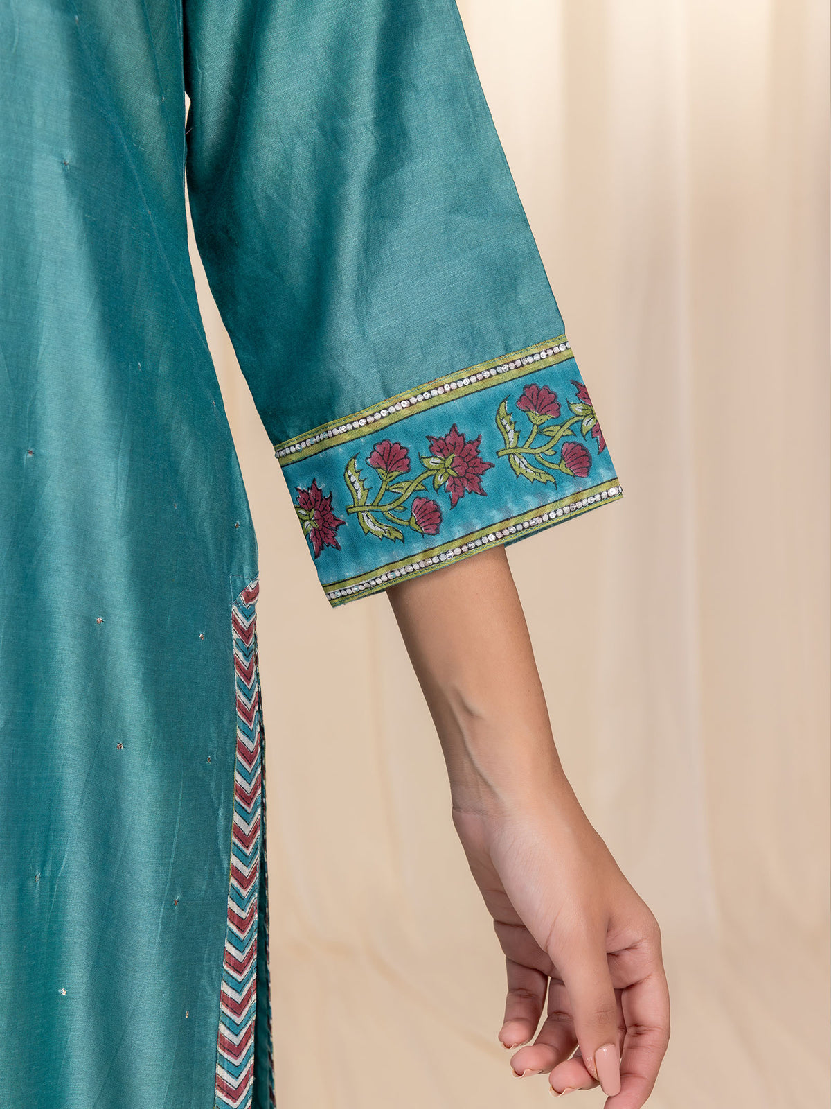 Panna Chanderi Kurta