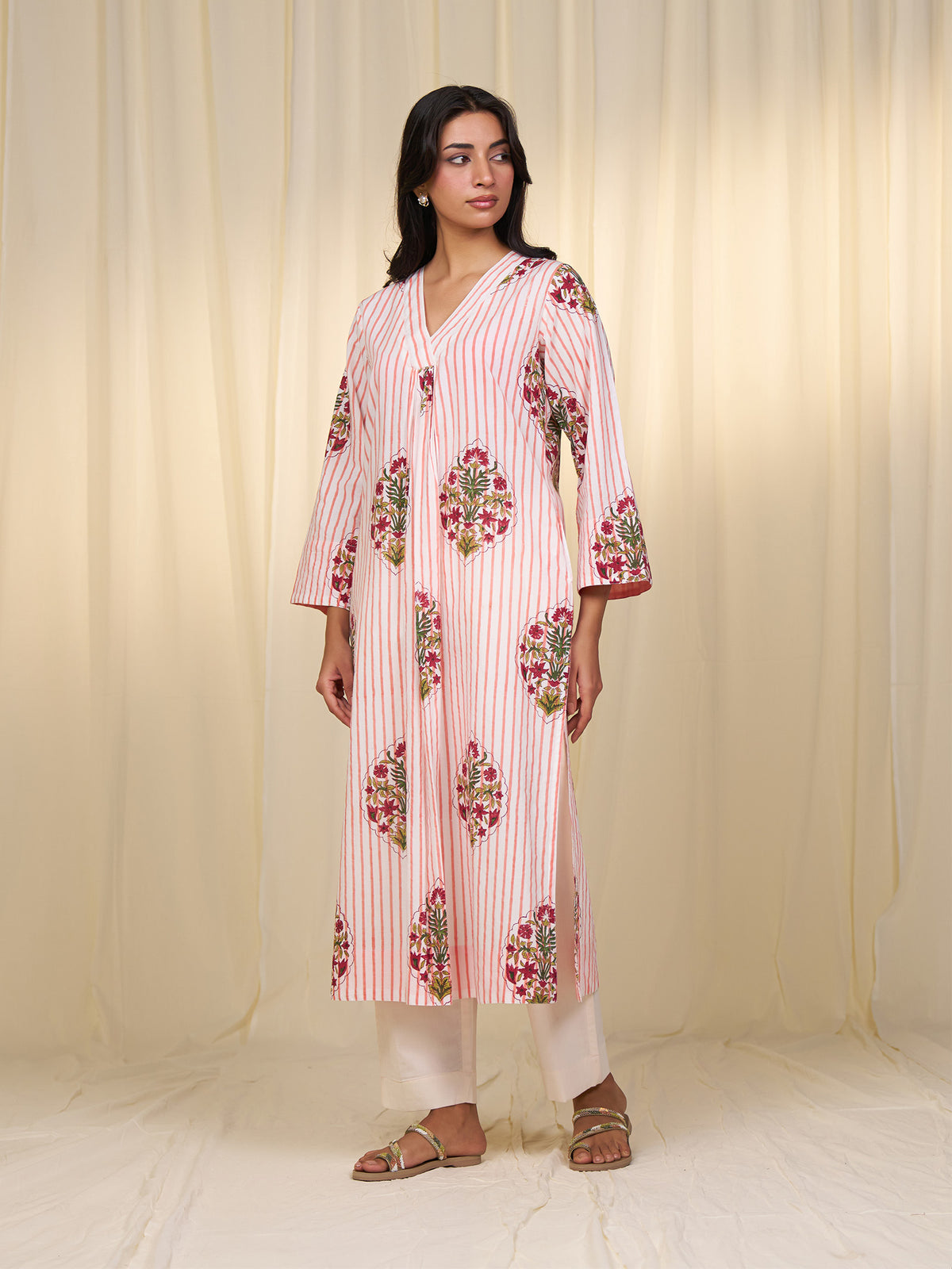 Peach Parade Cotton Kurta