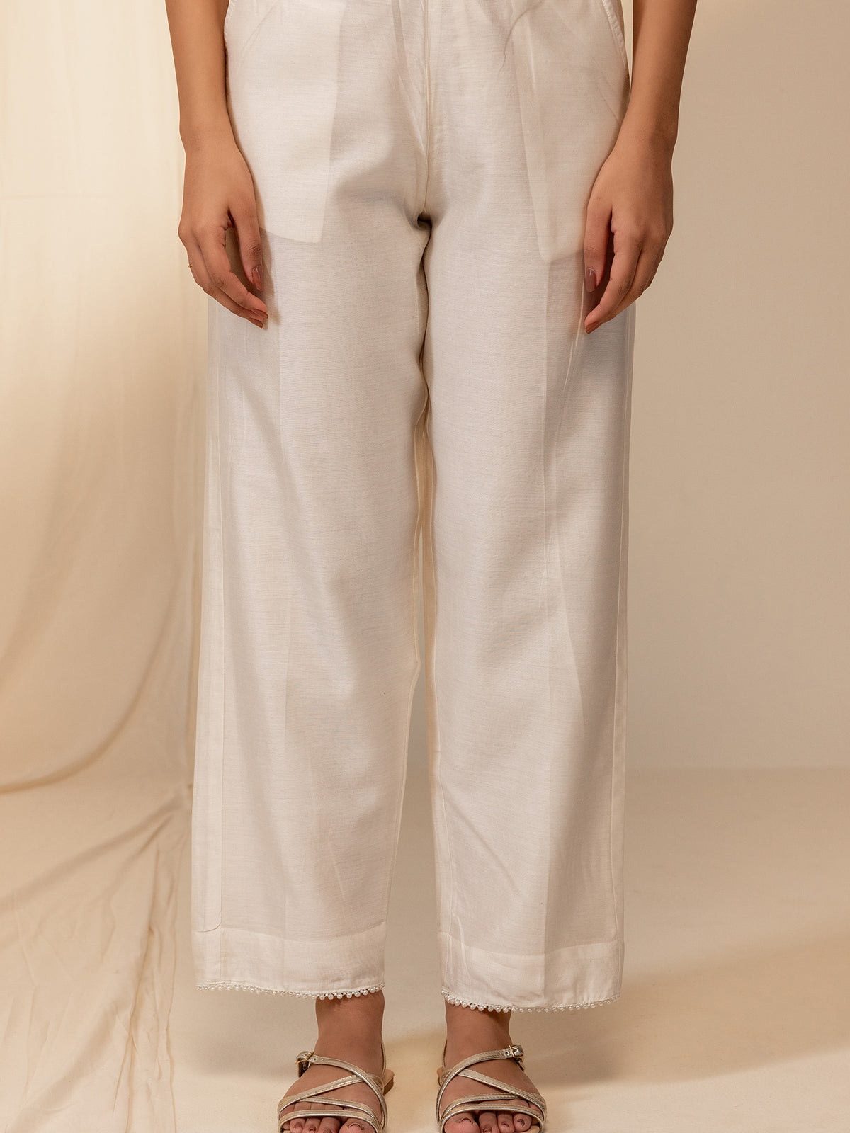 Pearl Chanderi Straight Pant