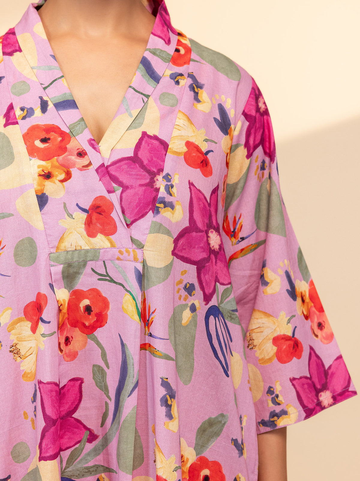Pop Pink Cotton Kurta