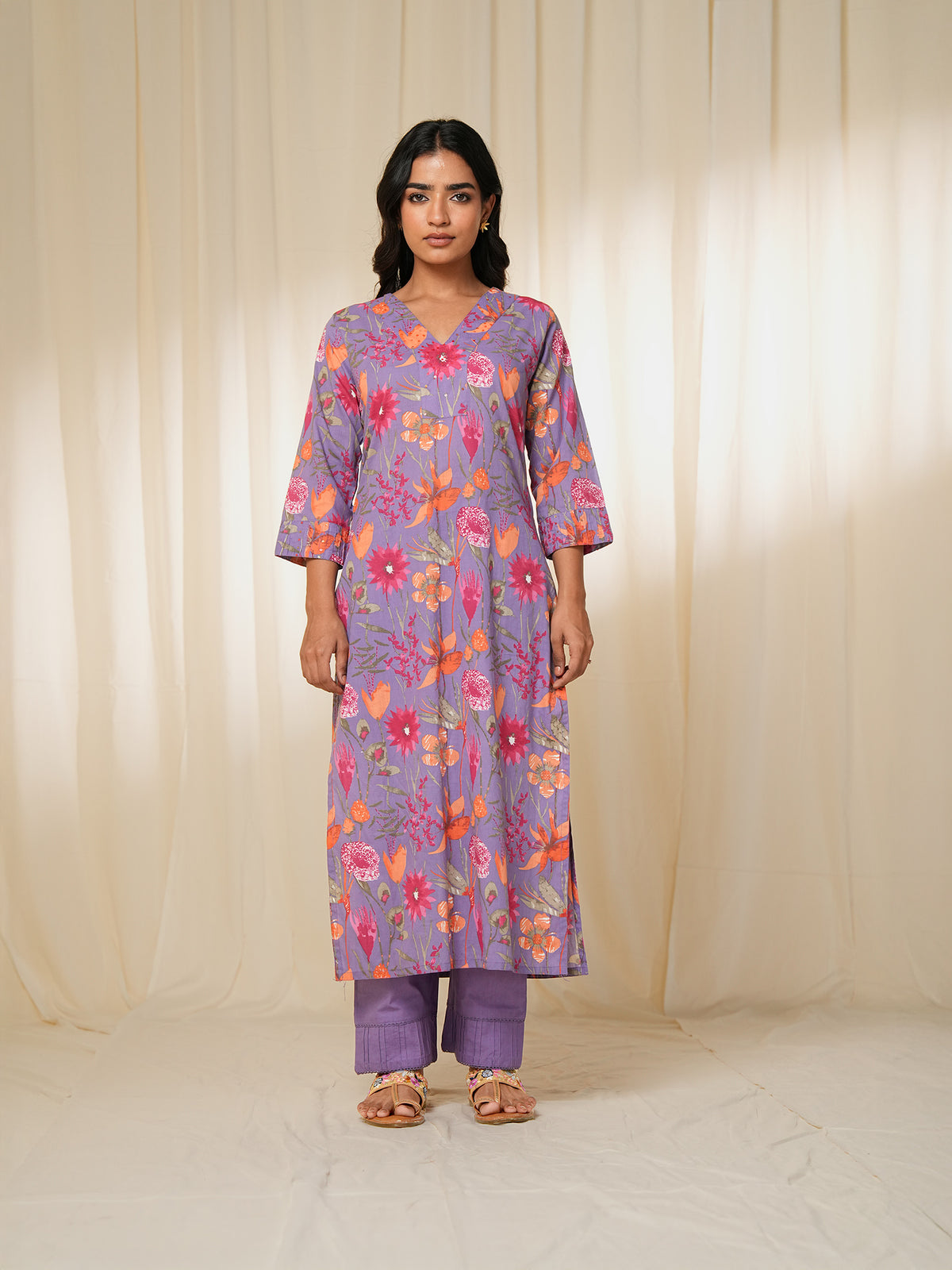 Purple Pizzazz Cotton Kurta