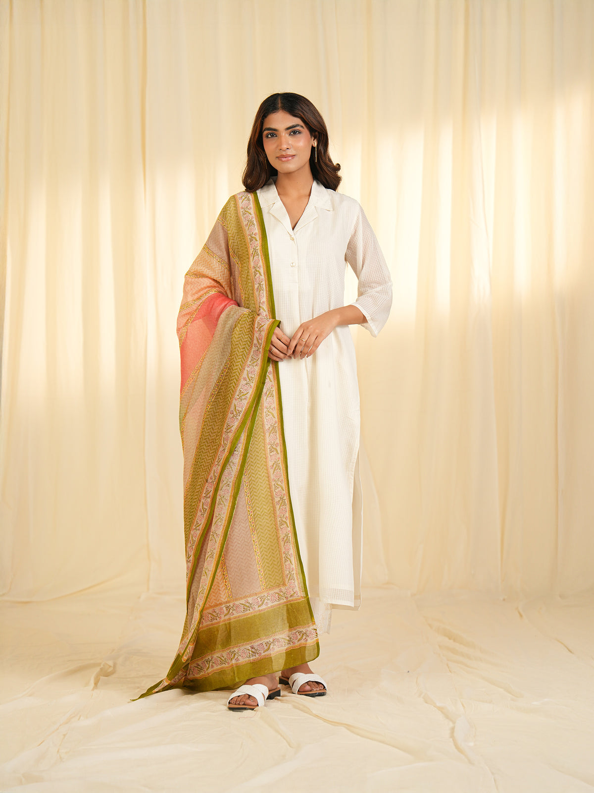Rainbow Chanderi Dupatta