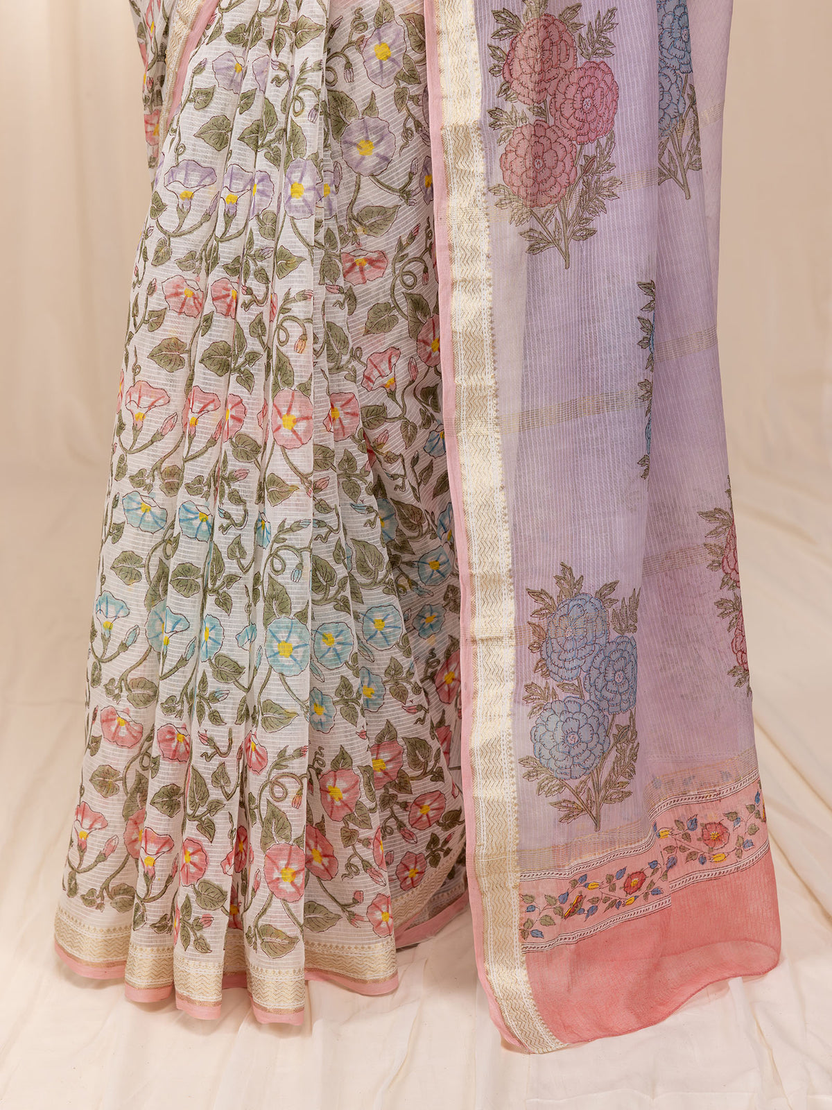 Rainbow Maheshwari Saree