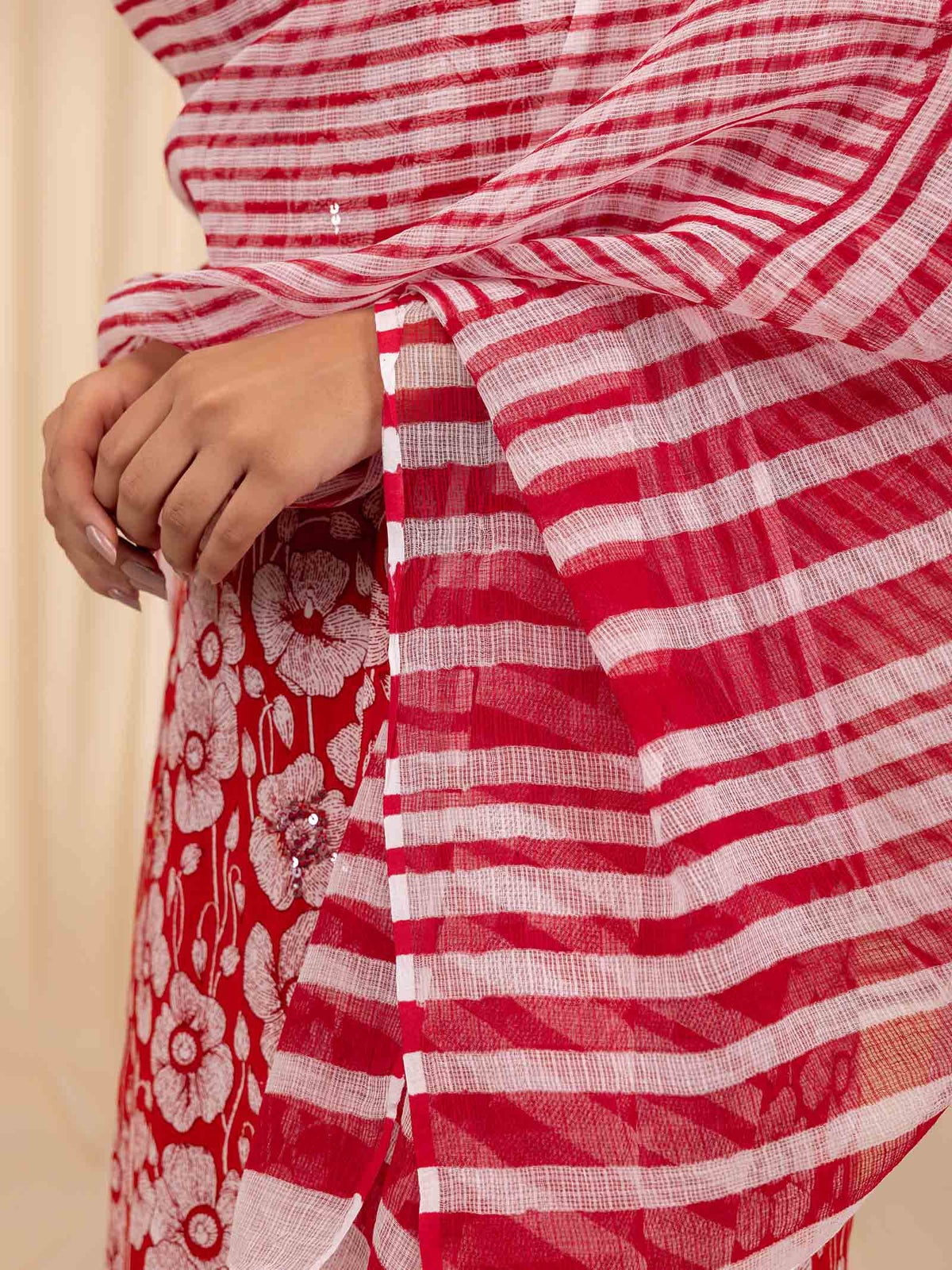 Red Poppy Kota Dupatta