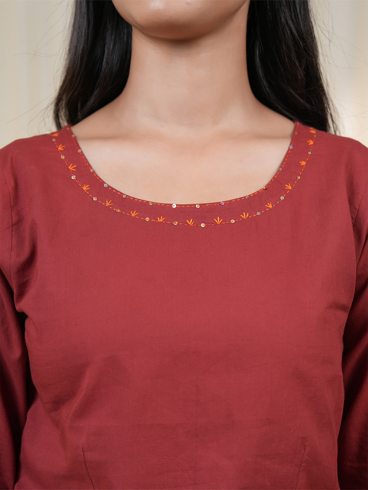 Rustic Indian Plain Cotton Crop Top