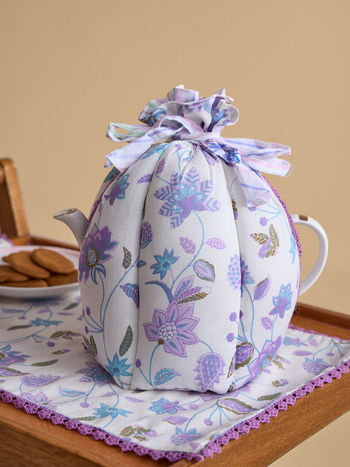 Lined Up Tea Cosy - Purple