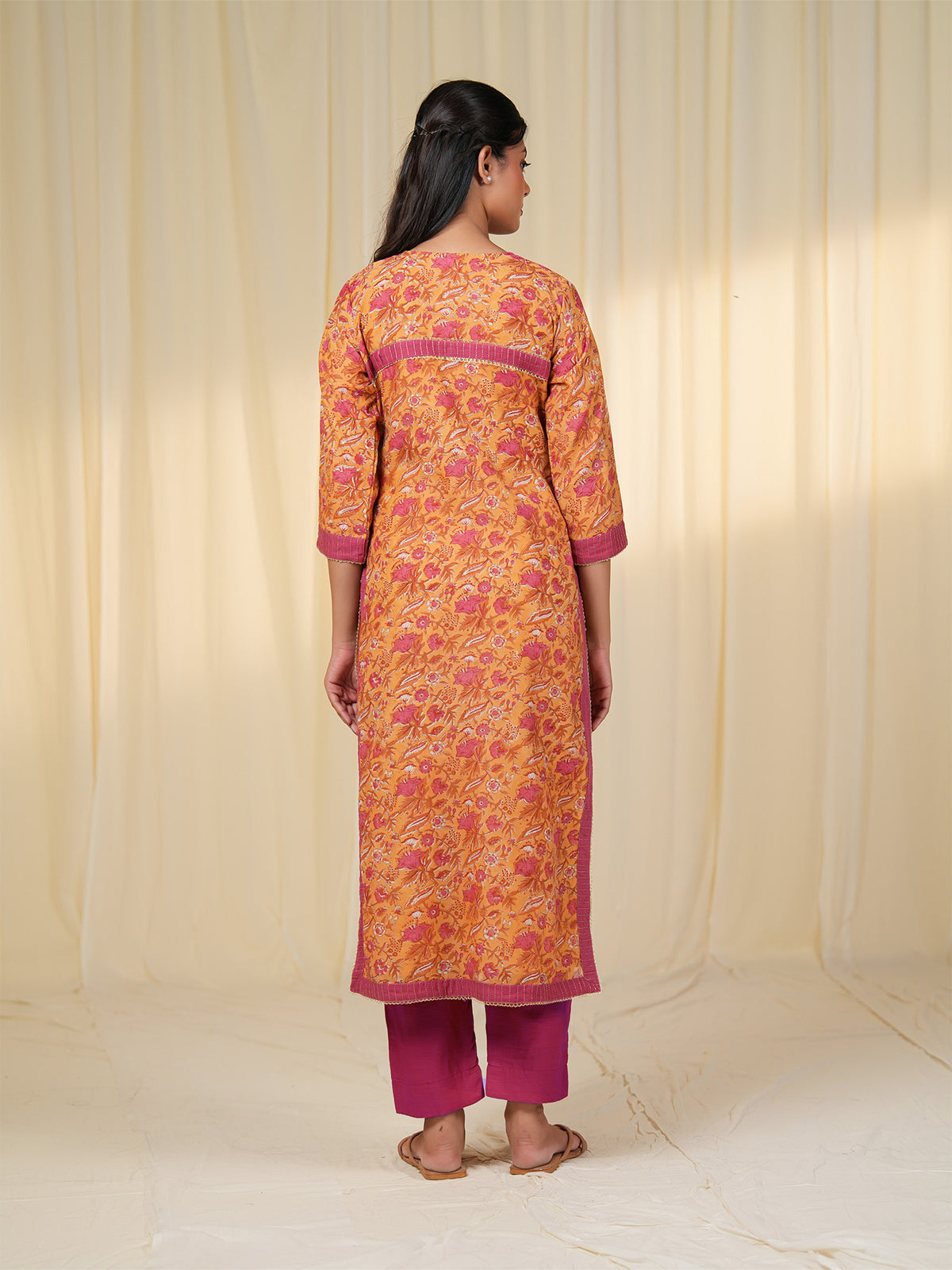 Sada Suhagan Cosmos Valley Chanderi Kurta