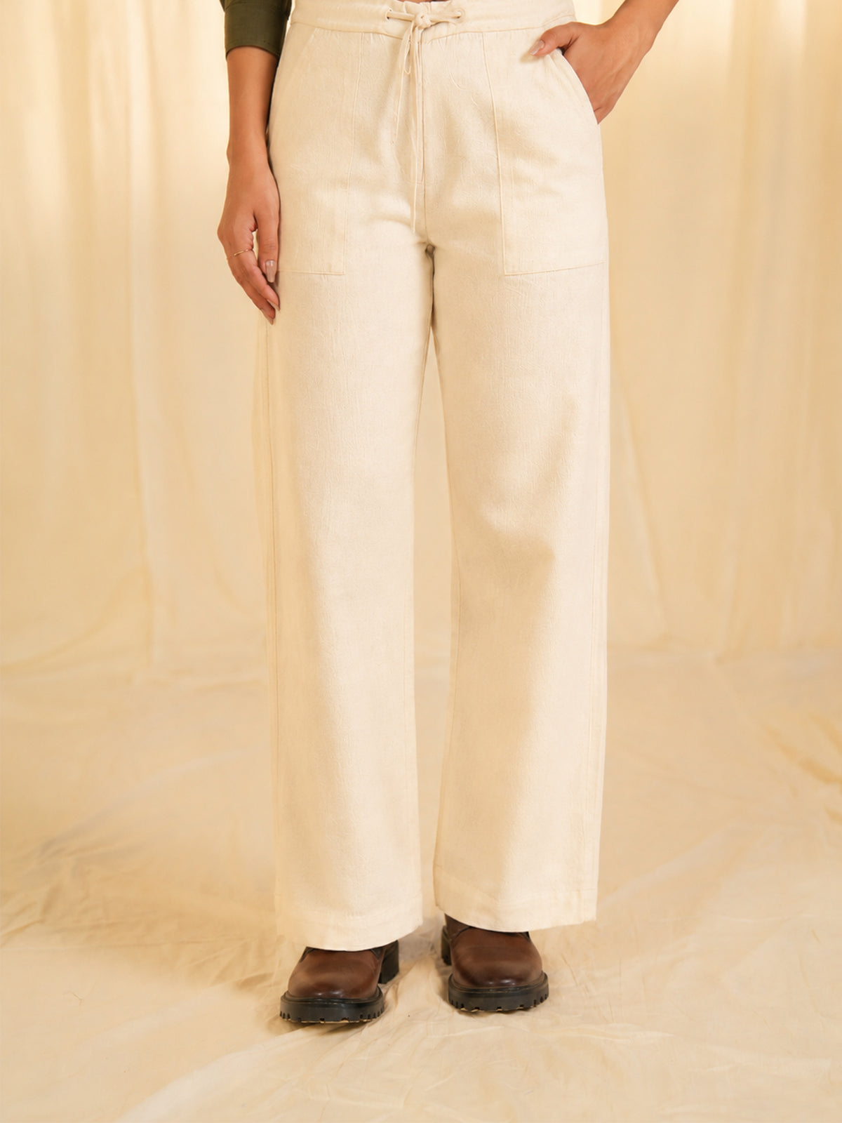 Safari - Cream Cotton Travel Trousers