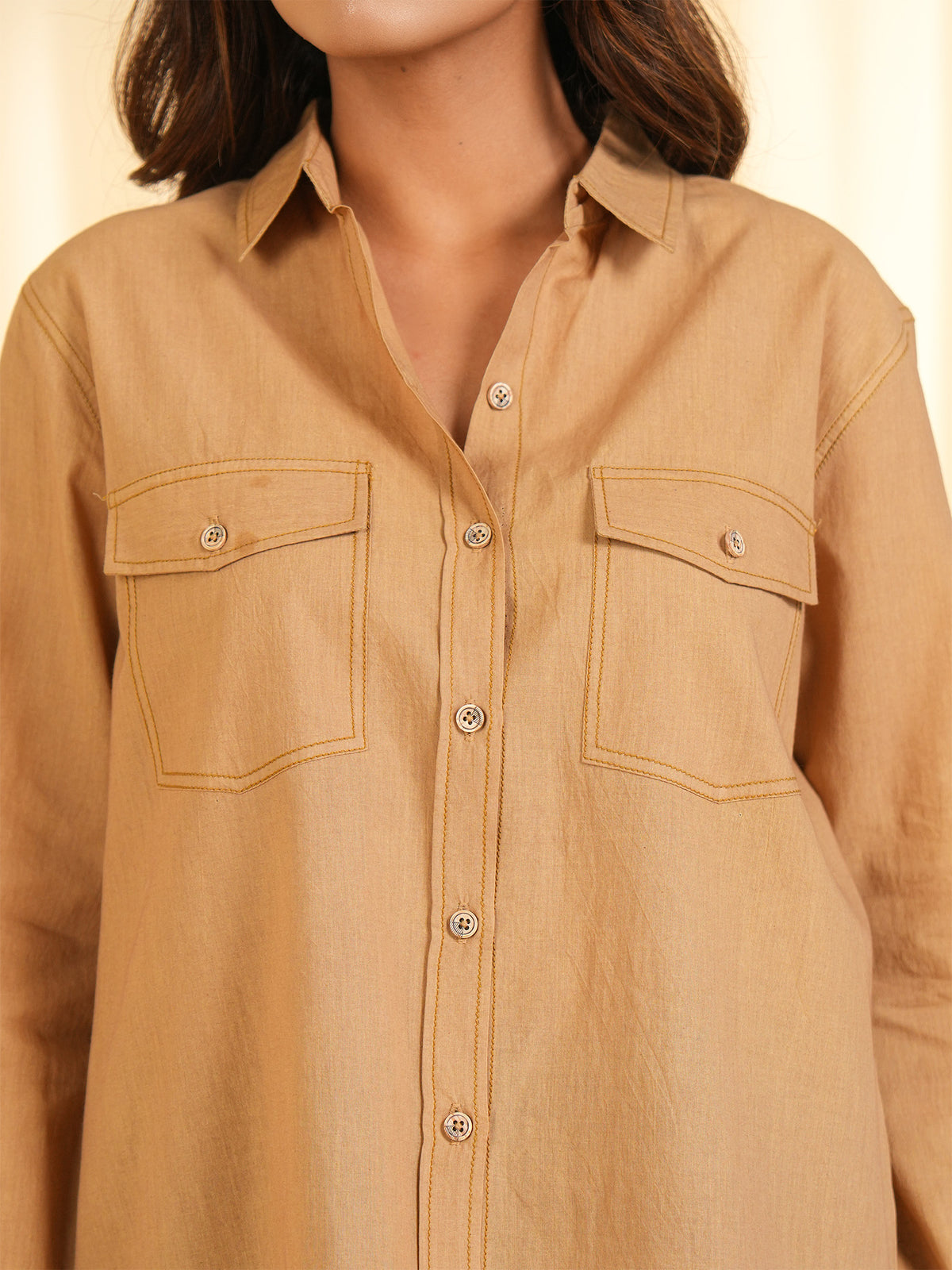 Safari - Olive Beige Cotton Shirt