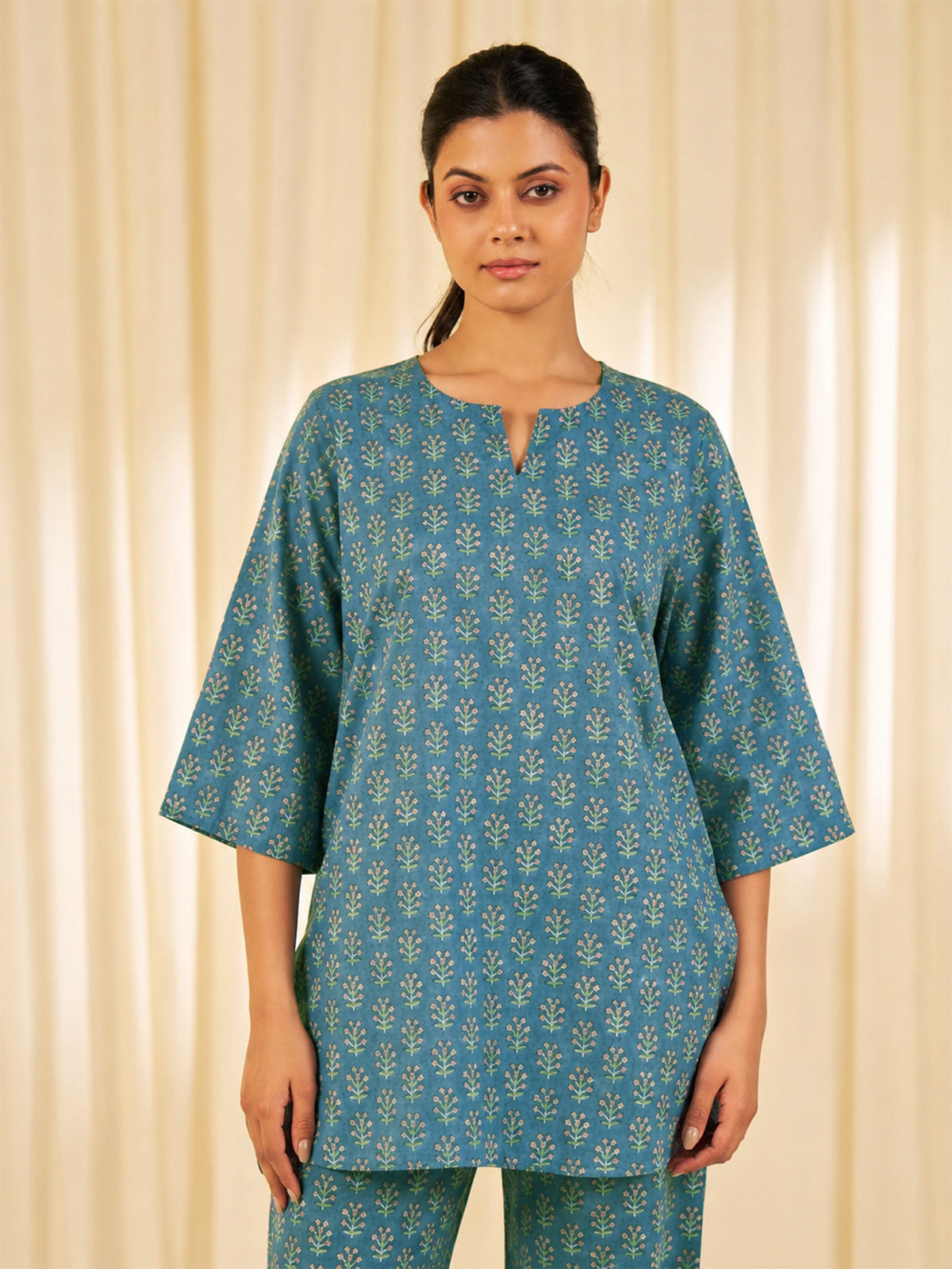 Sapphire Cotton Night Suit