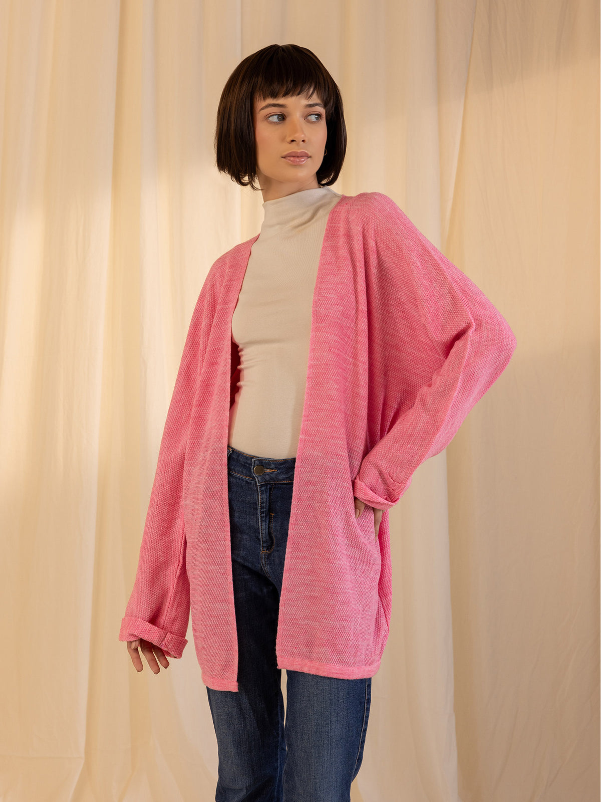 Woollen Shrug - Pink