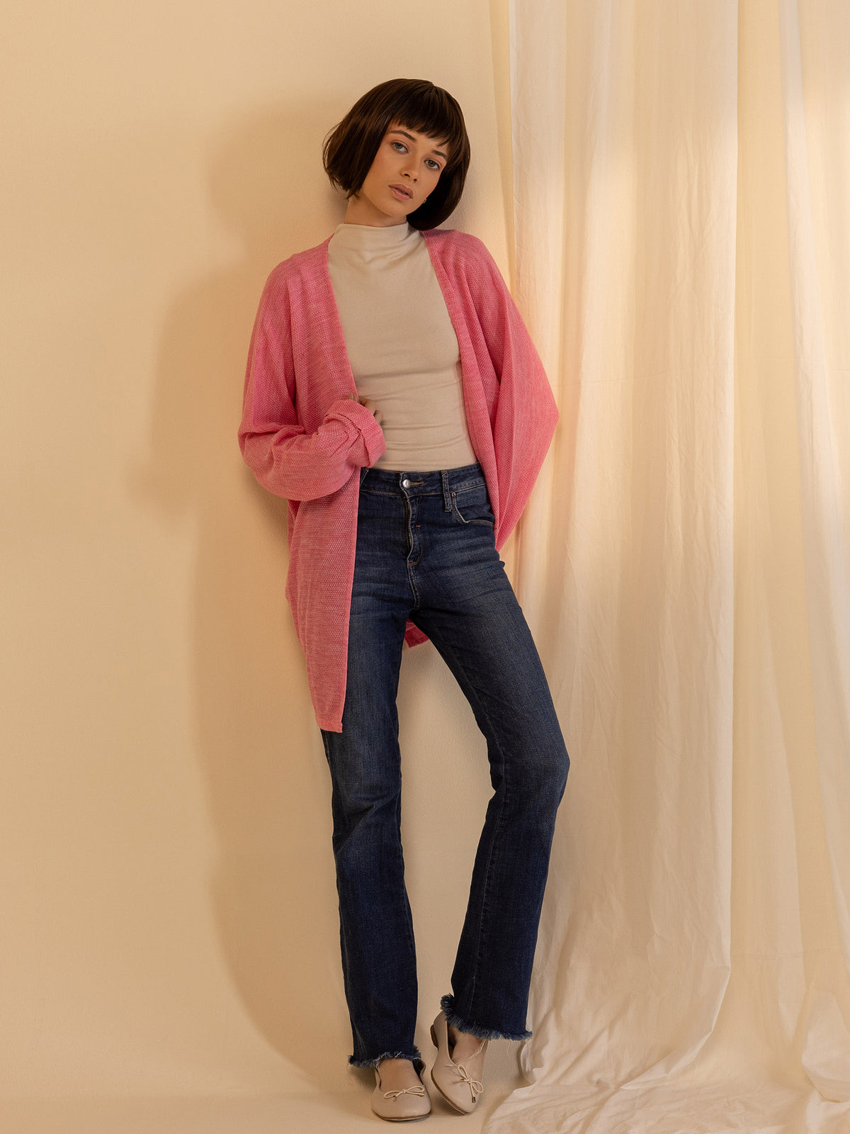 Woollen Shrug - Pink