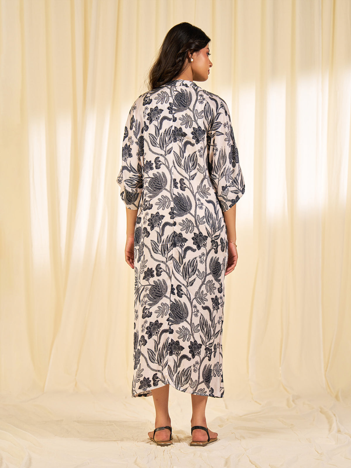Stolen Secrets - Inked Flowers Modal Satin Dress