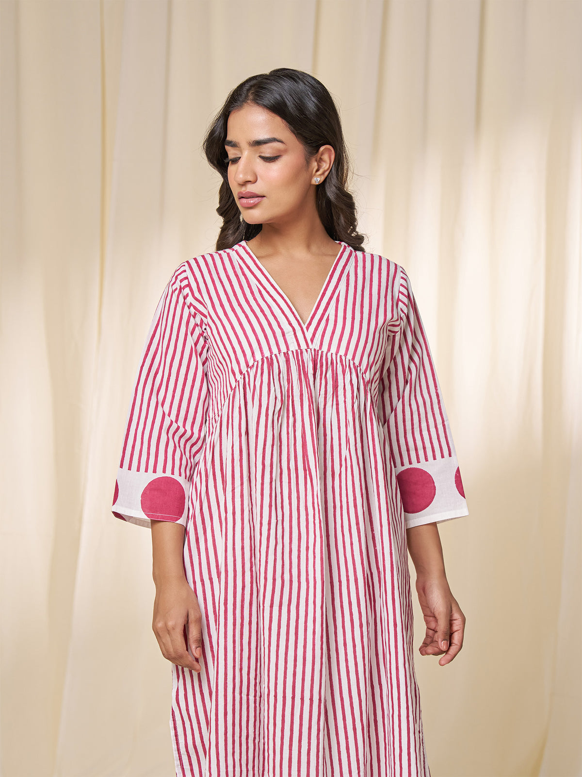Stripe - Up Cotton Kurta