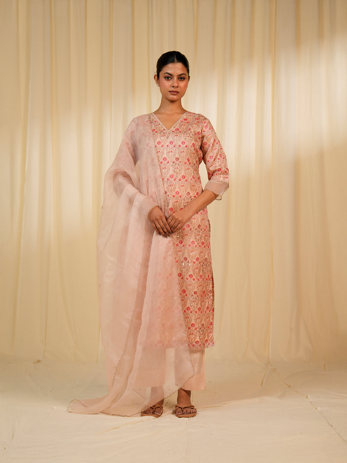 Sunhera Gulab Organza Dupatta