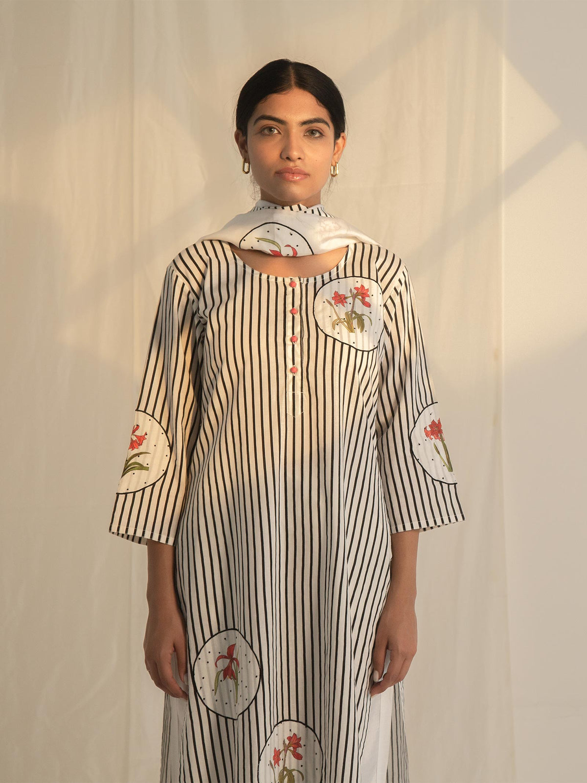 Red Lily Cotton Kurta