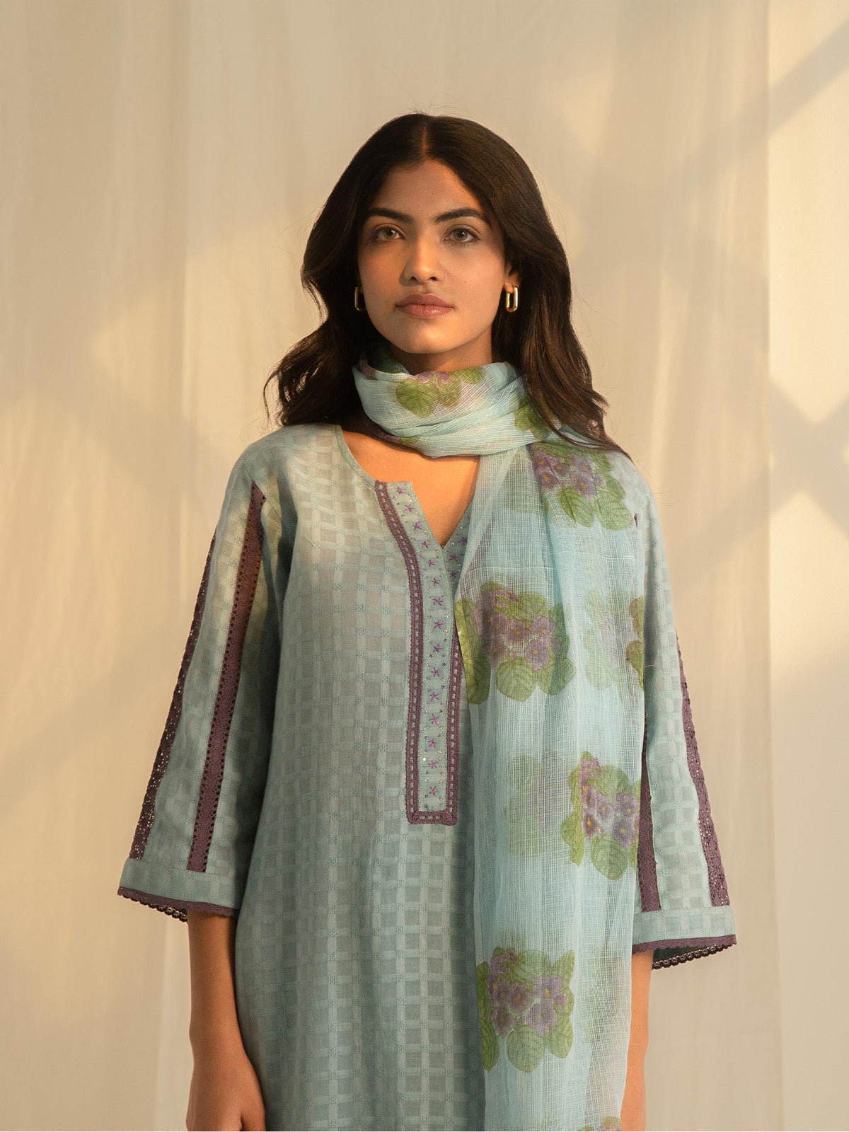 African Violet Cotton Kurta