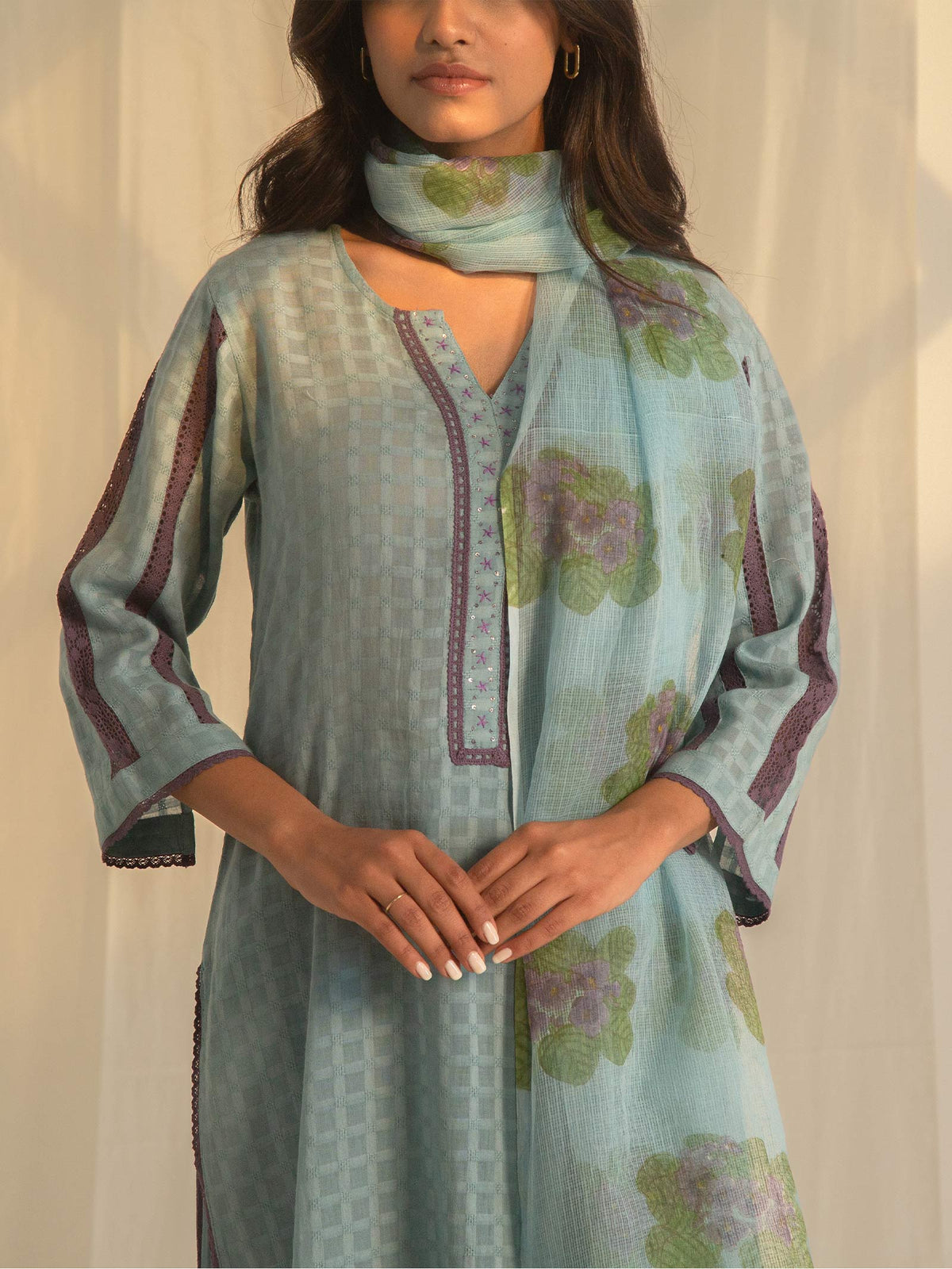 African Violet Cotton Kurta