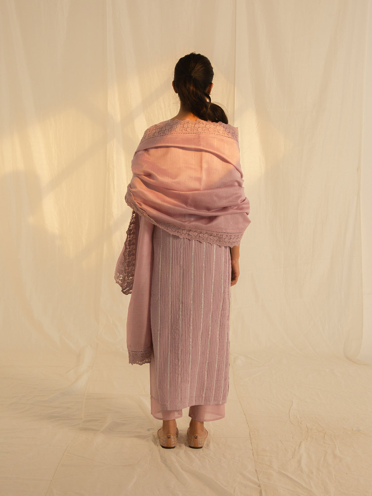 Mauve Chantilly Chanderi Dupatta