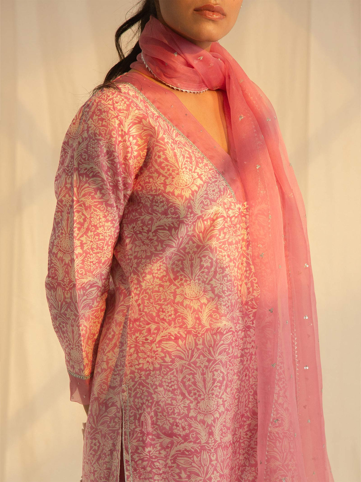 Think Pink Organza Dupatta