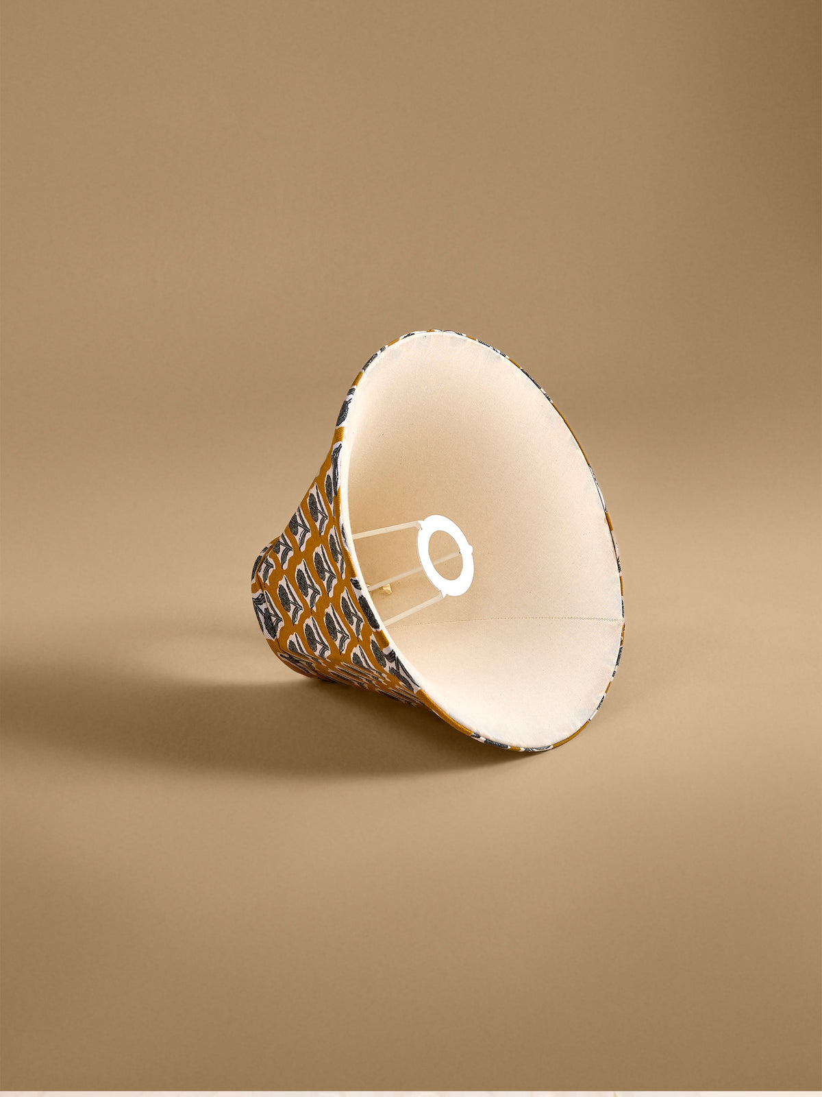 Block-Print Mustard Medium Lamp Shade