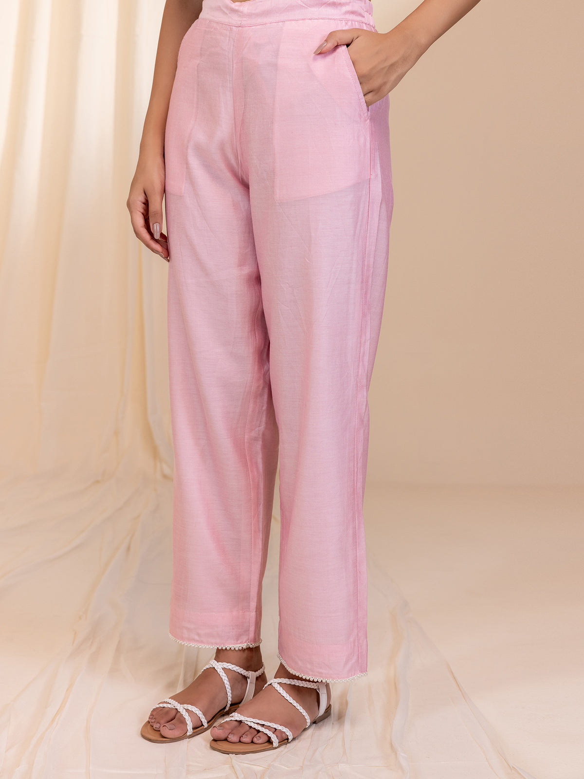 Ten Tones Chanderi Straight Pant
