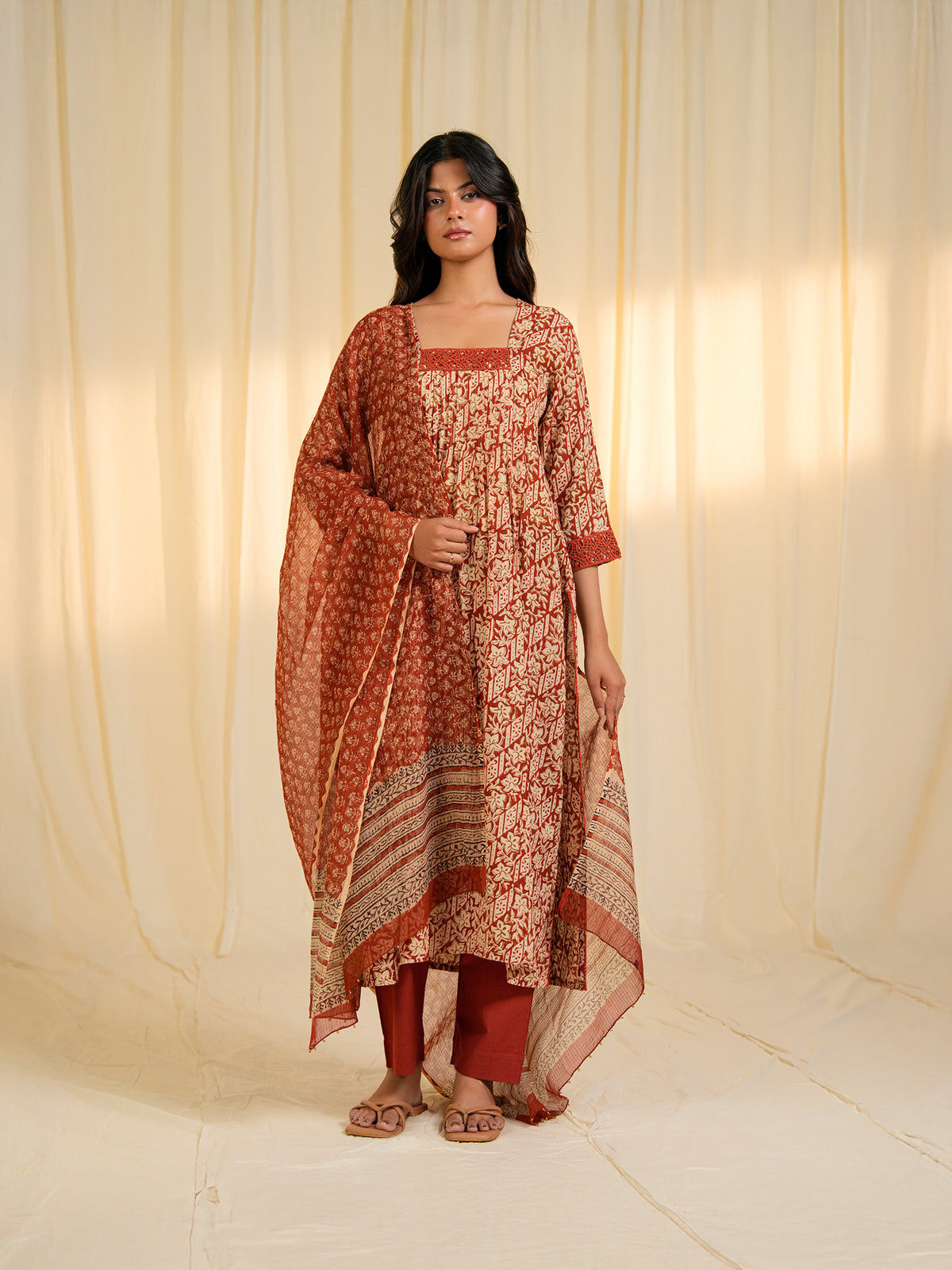 Terracotta Kota Dupatta