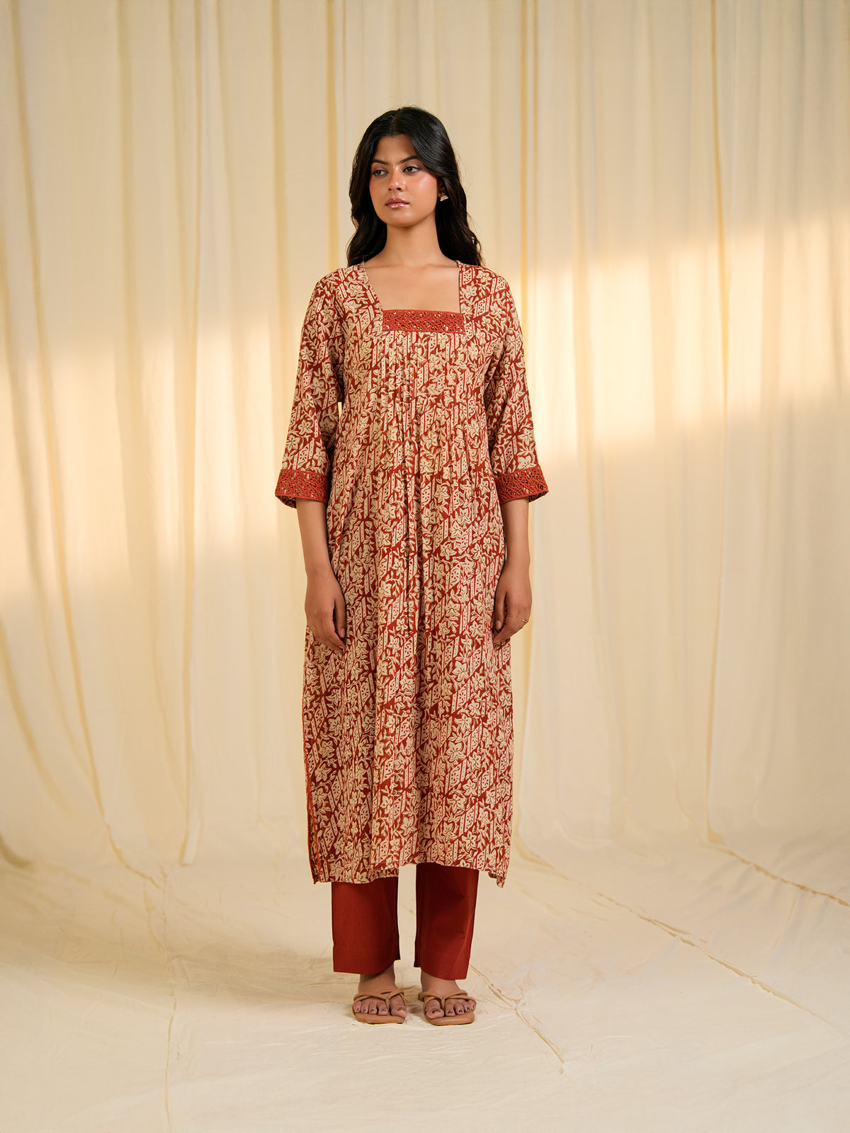 Terracotta Voile Kurta