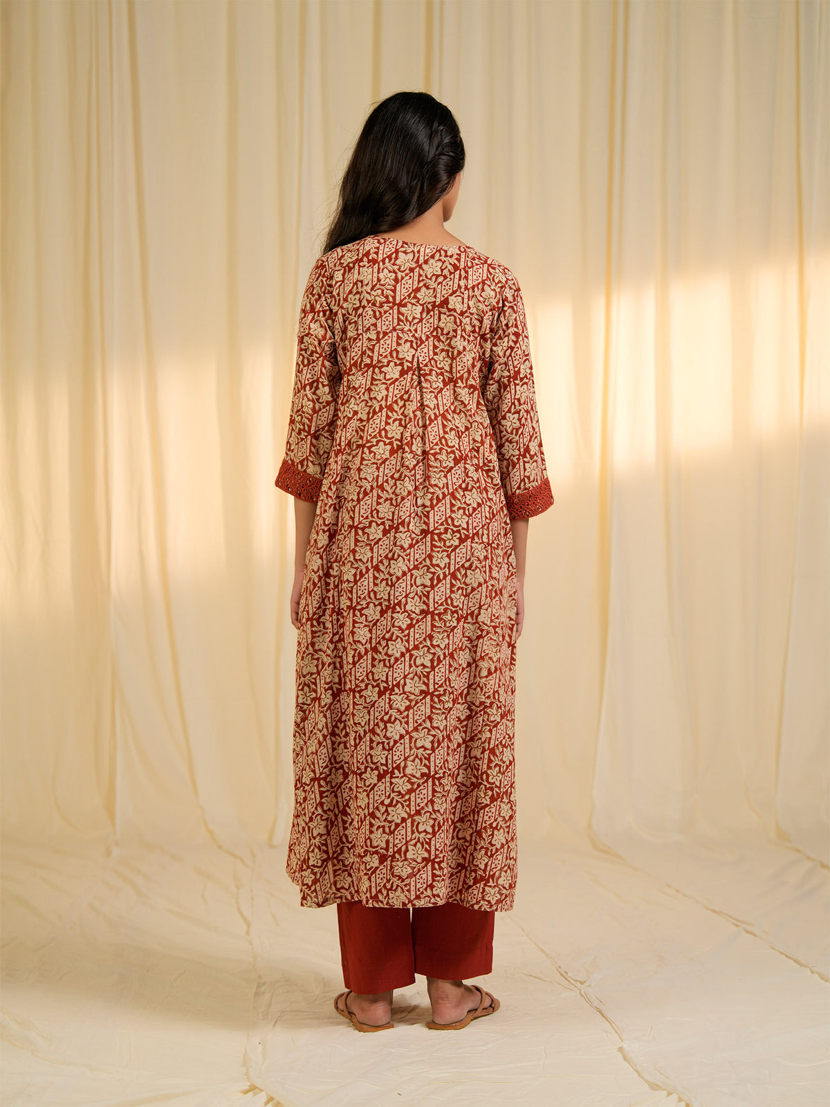 Terracotta Voile Kurta