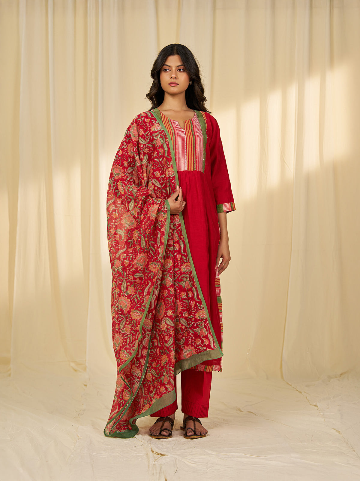 The Silk Route Vaishali Chanderi Dupatta