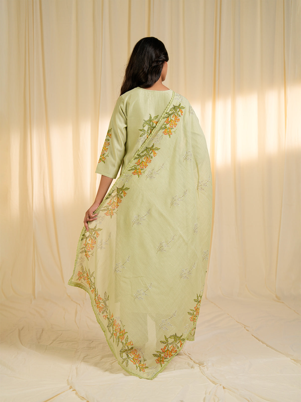 Trumpet Wine Chanderi Dupatta