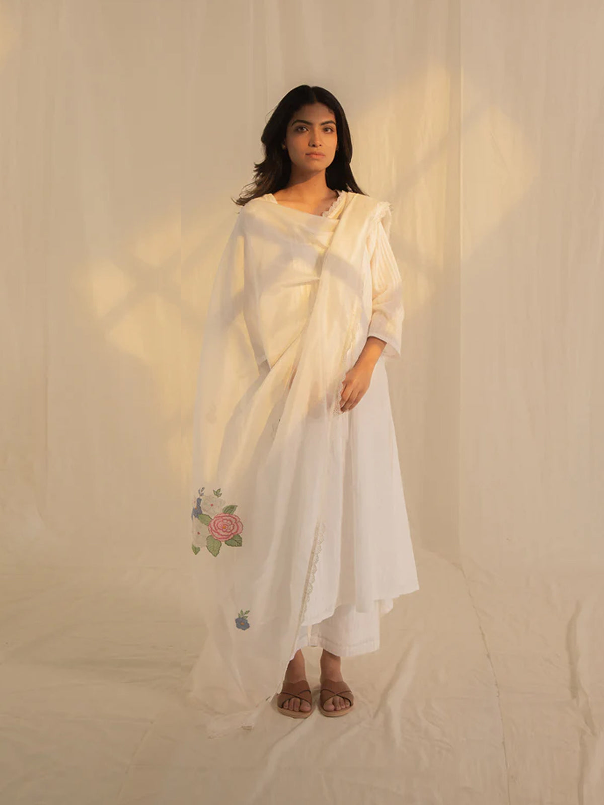 White Swan Chanderi Dupatta