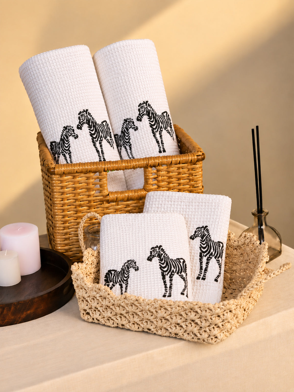 Zebra Waffle Bath Towel