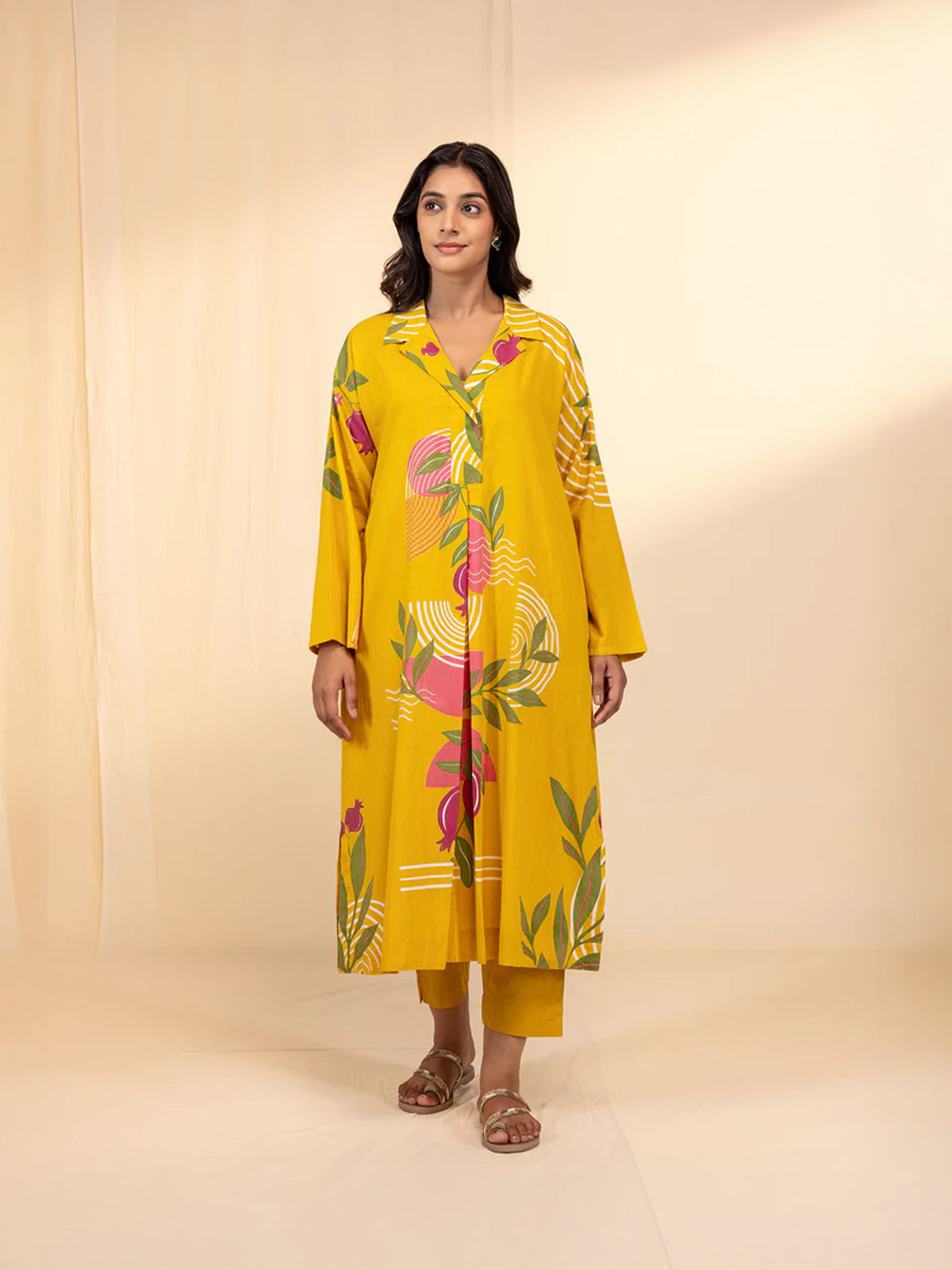 Boho Mustard Cotton Kurta