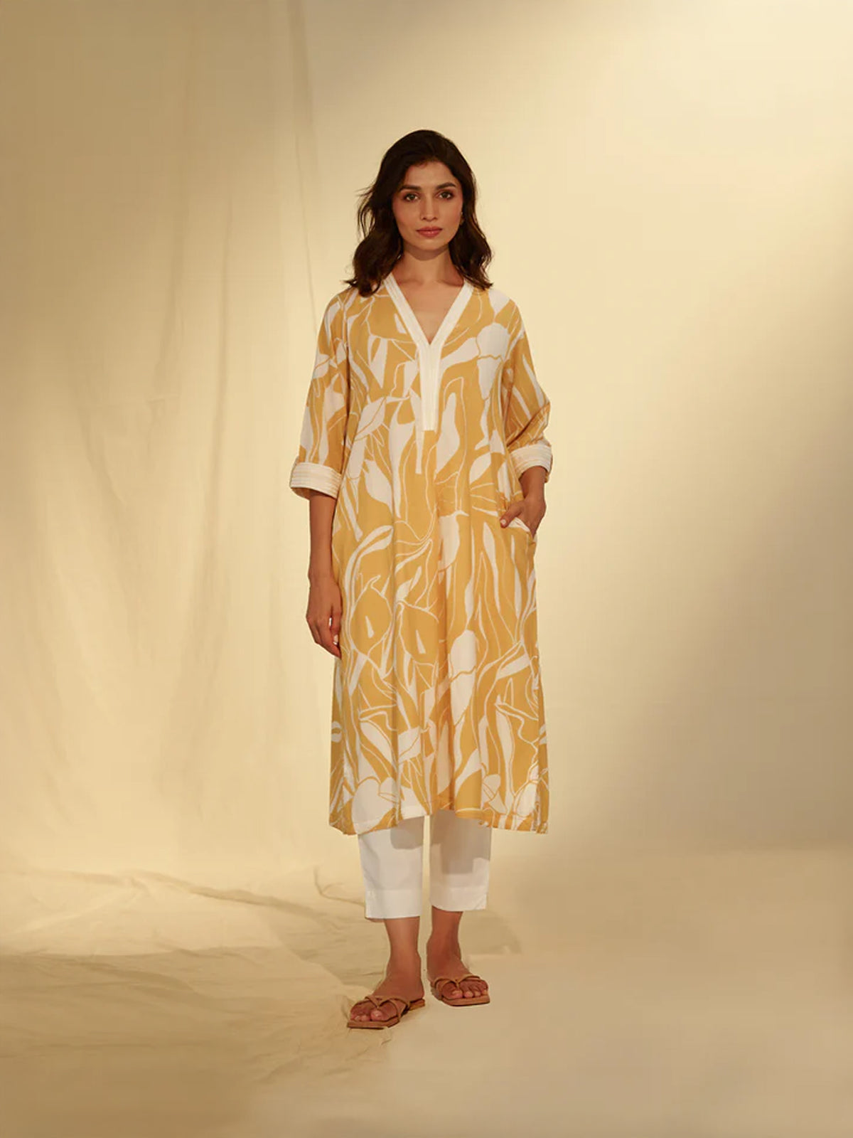 Oatmeal Cotton Kurta