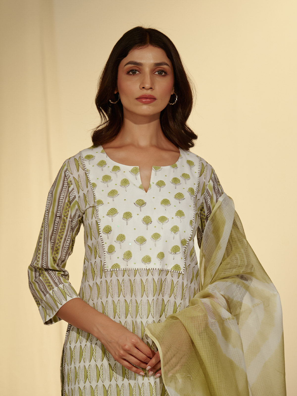 Tea Green Kota Dupatta