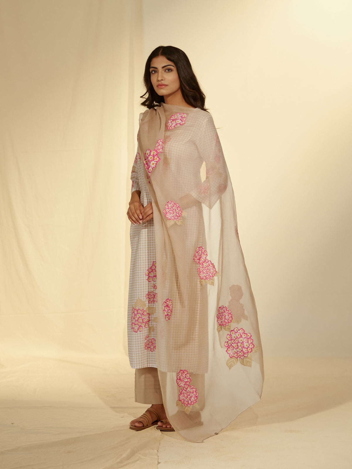 Dots and Flowers Cotton Kurta