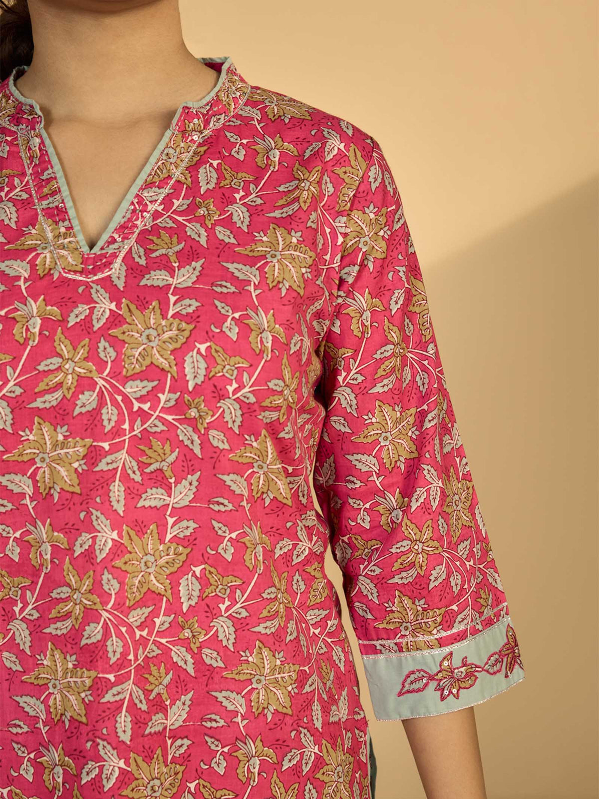 Mint Leaves Cotton Kurta
