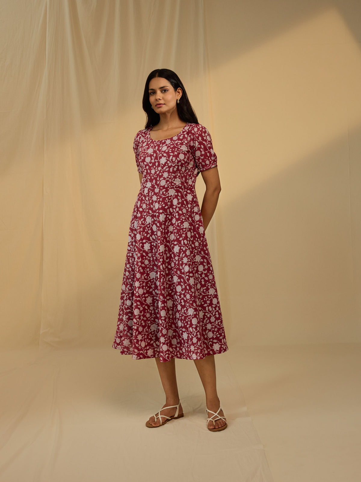 Red Wine Cotton Dress