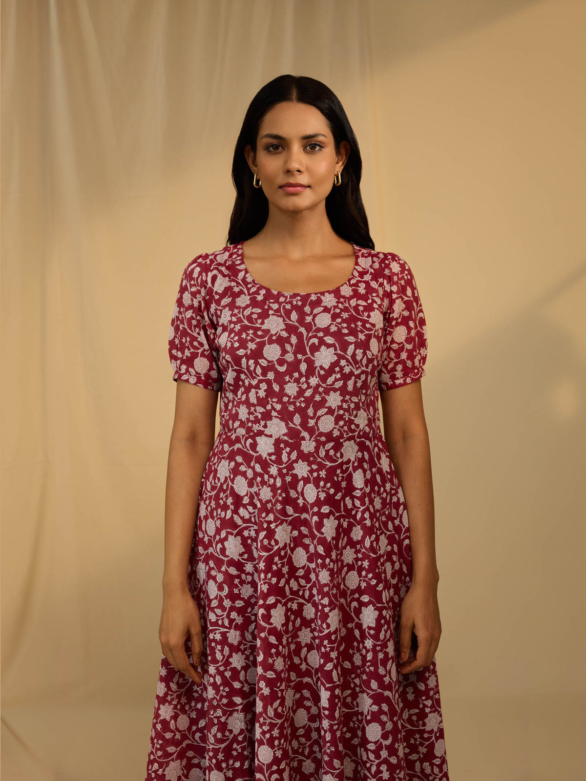 Red Wine Cotton Dress