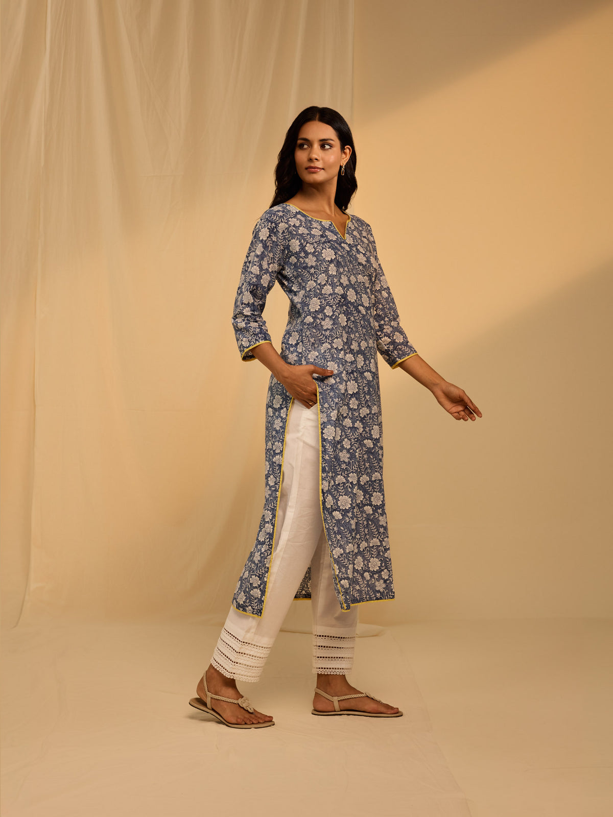 Cobalt Blue Cotton Kurta
