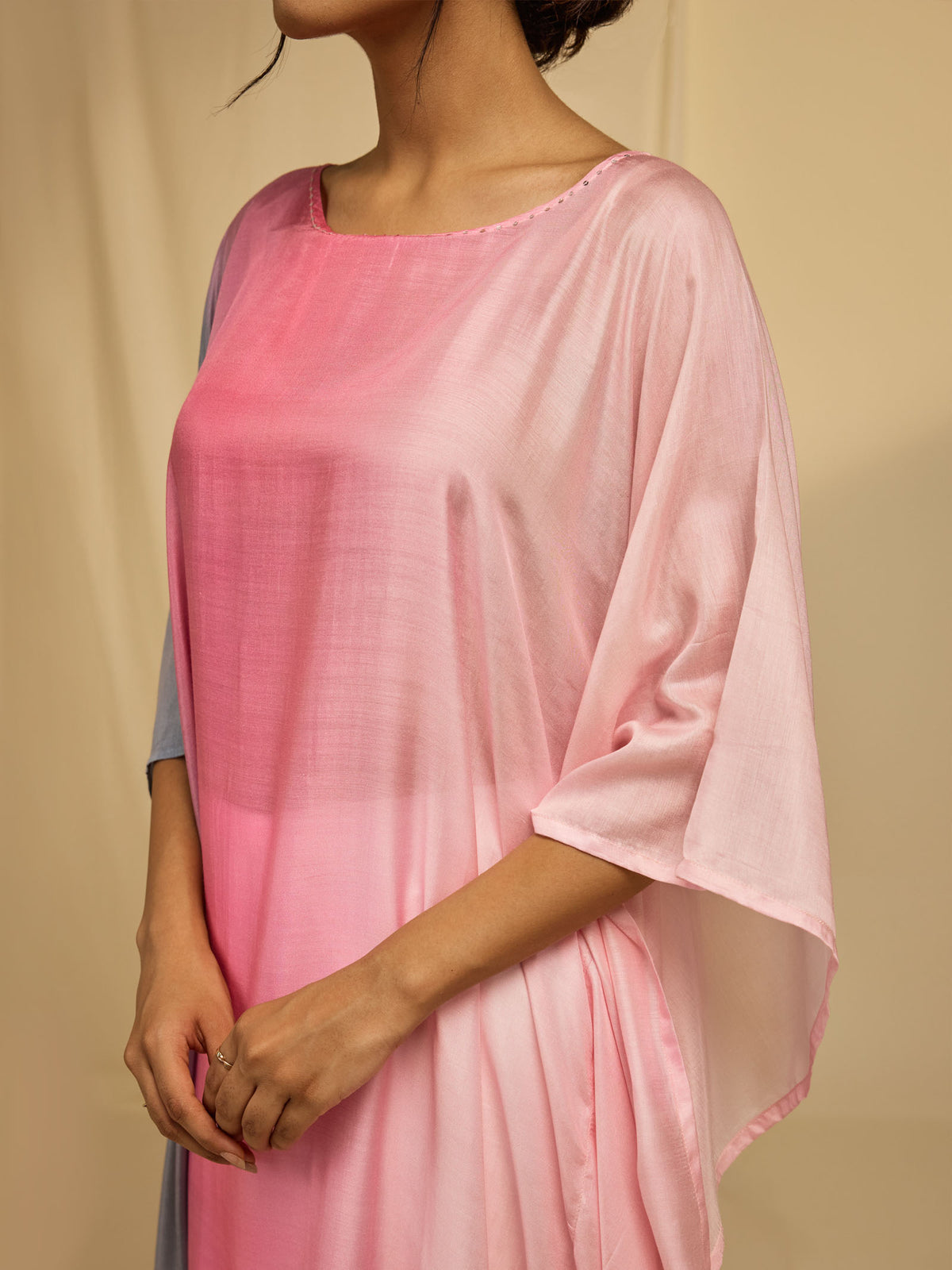 Ombre Pink Silk Kaftan