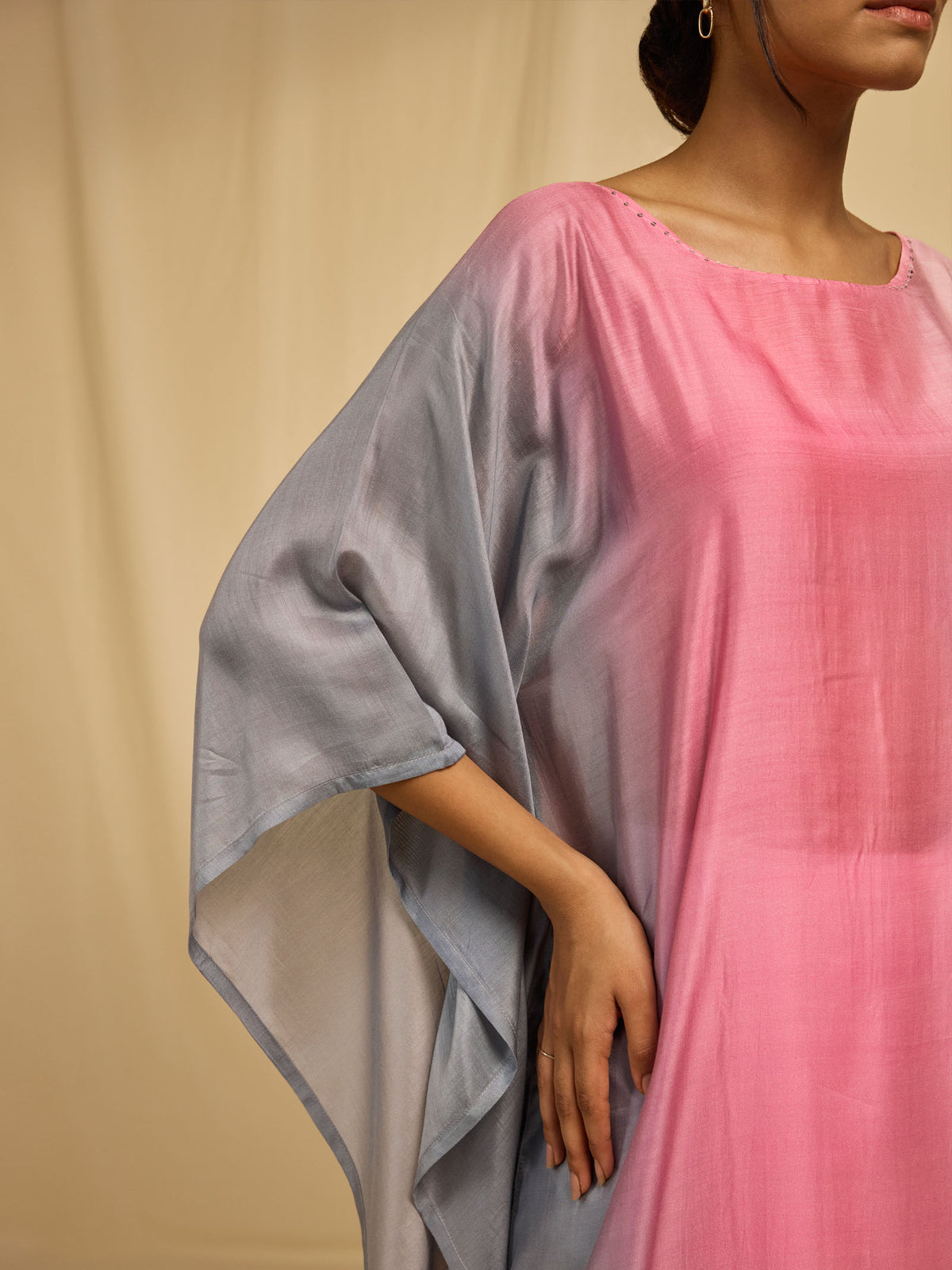 Ombre Pink Silk Kaftan